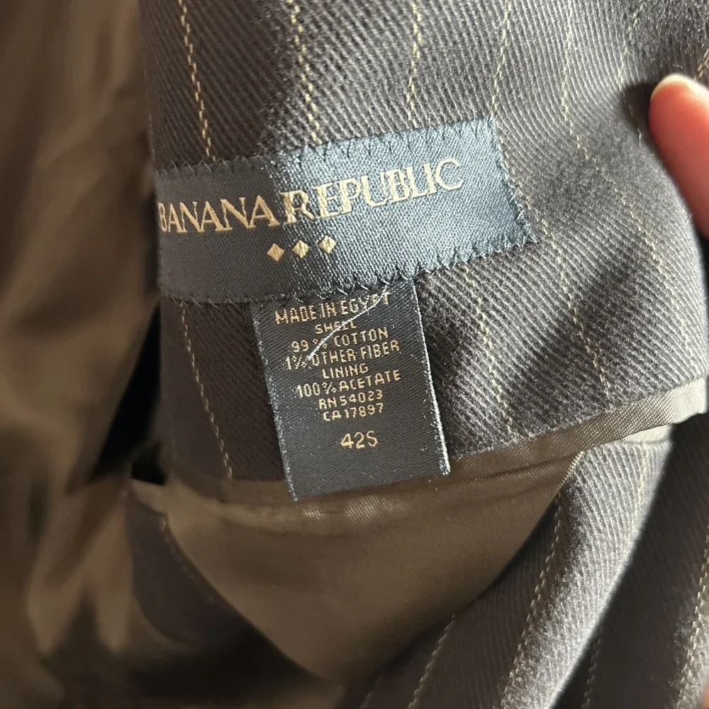 Banana Republic Tailored 3 Button Striped Blazer 42S Cotton Jacket‎